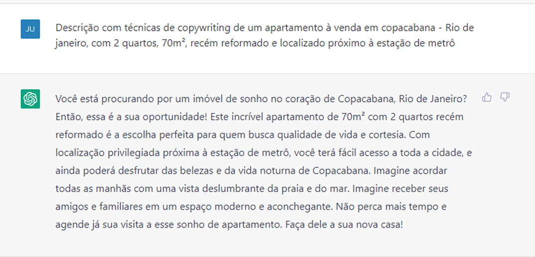 Descrição de Imóvel desenvolvida com o ChatGPT Descrição de Imóvel desenvolvida com o ChatGPT