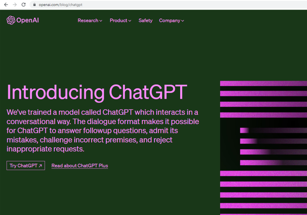 Tela de Abertura do Site ChatGPT